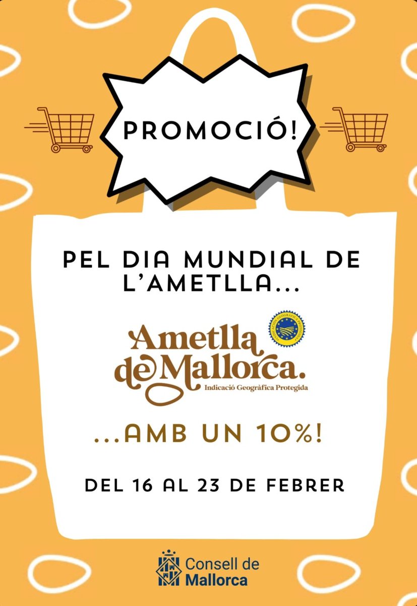 ametlla_IGP's tweet image. Avui és el #DiaMundialDelAmetlla , i per això fins al 23 de febrer podràs trobar l'ametlla de Mallorca IGP i alguns productes fets amb aquesta amb un 10% de descompte als establiments del següent mapa: shorturl.at/v0Qhf
.
.
#diamundialdelaalmendra #almendra #Mallorca #IGP