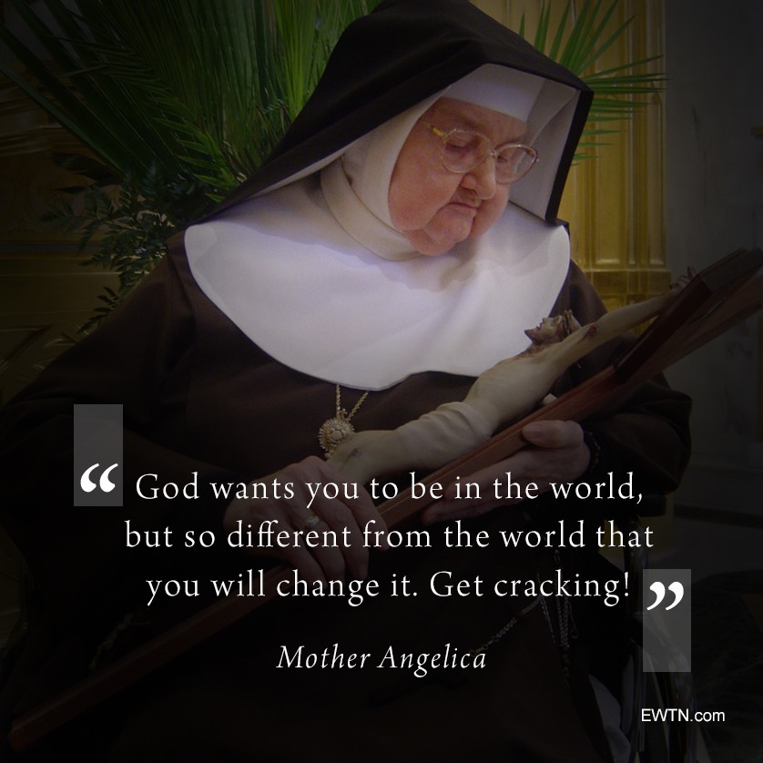 EWTN's tweet photo. "The Lord God has no one else but you. You'd better get off your lead bottoms and go out there and change this pagan world." - Mother Angelica

What are you doing to change the world?

https://t.co/c7UuCdmZJQ https://t.co/hvJM43hvYc