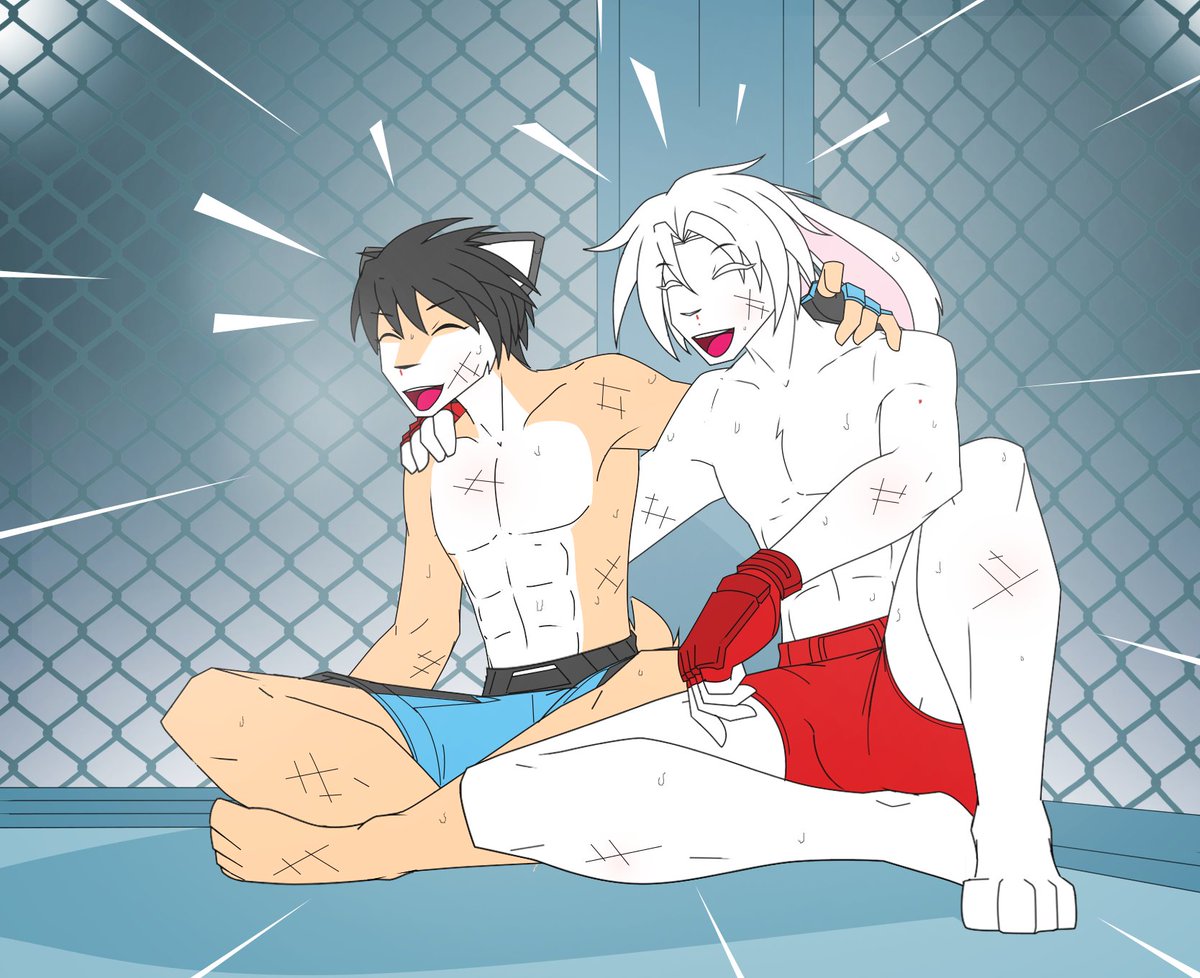 A commission for <a href="/Mikado_Sora/">MikadoSora</a> 
Min Jin and Mikado after the match