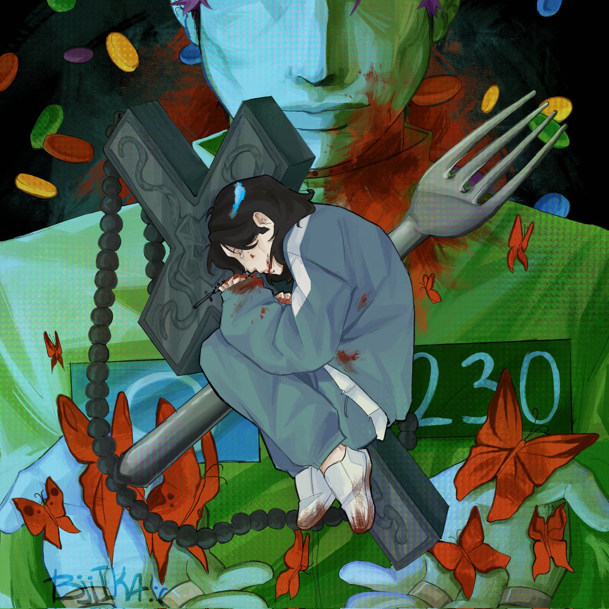 Bjilka0000's tweet photo. The Butterfly Effect 

#SquidGame2 #thangyu #Player230 #player124 #art https://t.co/MFgLUL4F4q