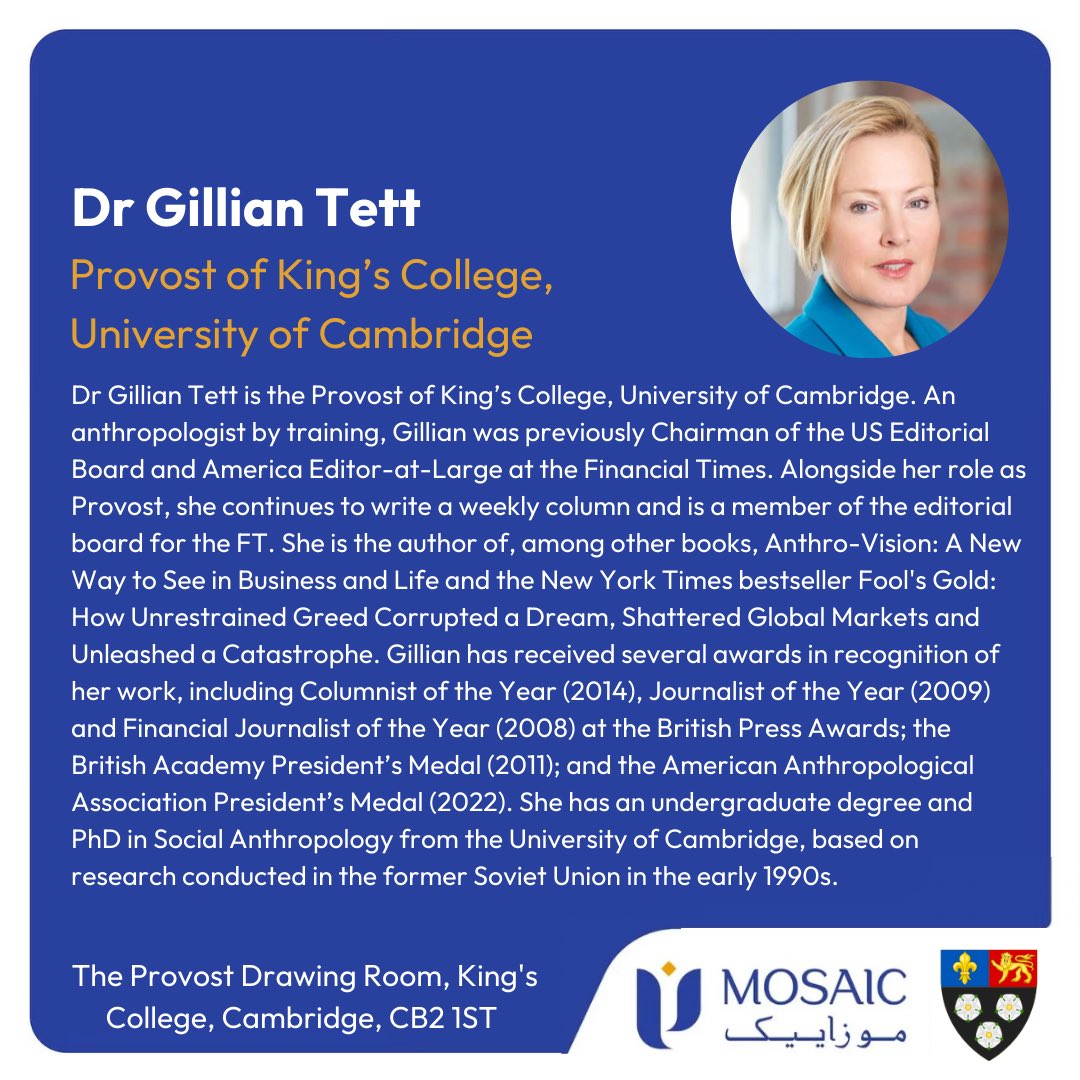 MosaicGFdn's tweet image. We are honoured to be hosted by Dr @gilliantett, Provost of @Kings_College, Cambridge and have Sir @laurie_bristow, President of @Hughes_Hall, Cambridge, as our keynote speaker for our forthcoming event. We are screening OSIMI, a documentary on Mohammad Osimi, aka Nelson Mandela…