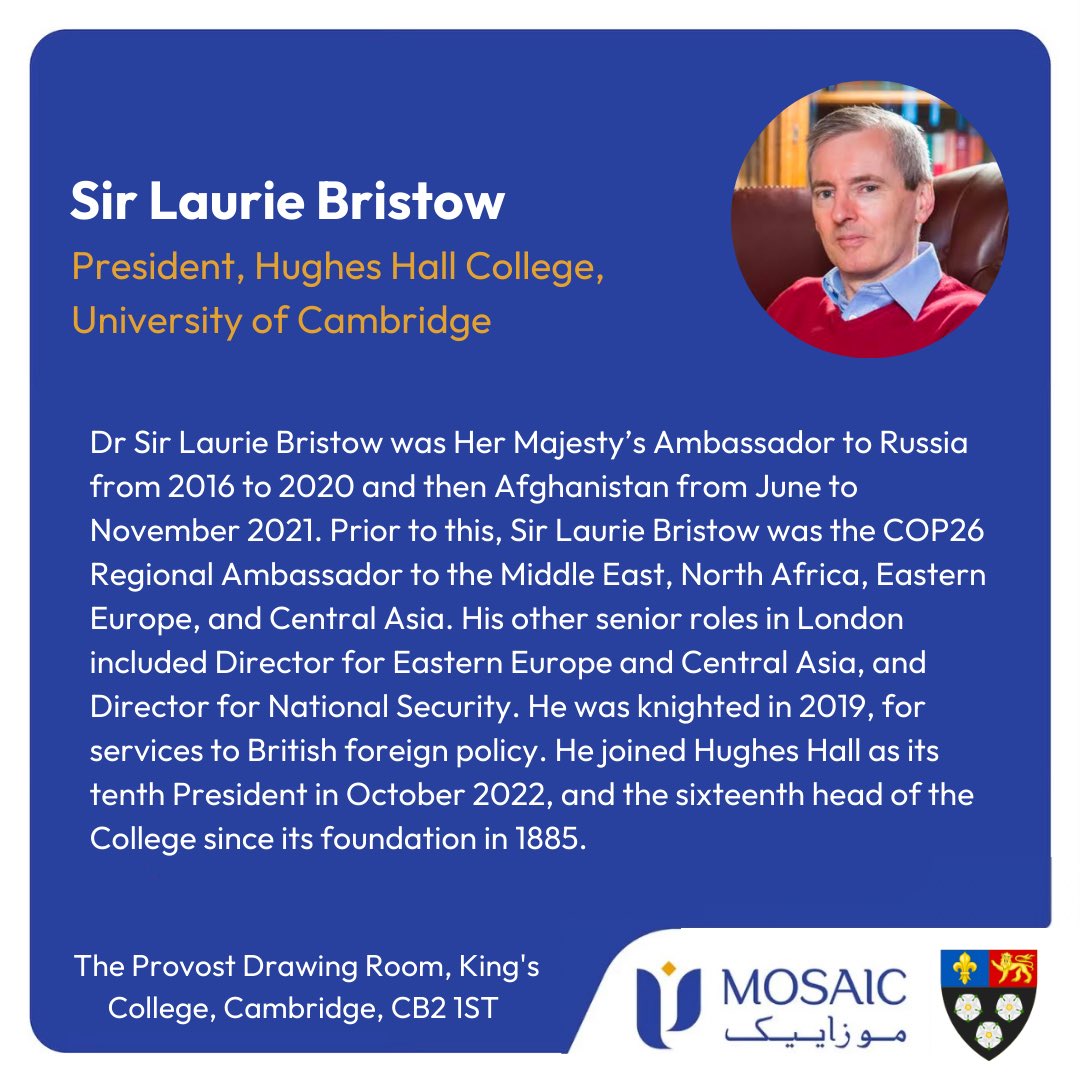 MosaicGFdn's tweet image. We are honoured to be hosted by Dr @gilliantett, Provost of @Kings_College, Cambridge and have Sir @laurie_bristow, President of @Hughes_Hall, Cambridge, as our keynote speaker for our forthcoming event. We are screening OSIMI, a documentary on Mohammad Osimi, aka Nelson Mandela…