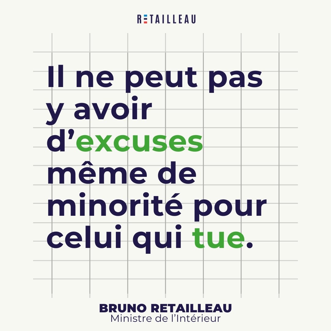 LesJeunesBR's tweet image. .@BrunoRetailleau : « Il ne peut pas y avoir d’excuses, même de minorité pour celui qui tue ! » #LeGrandRDV #AvecRetailleau
