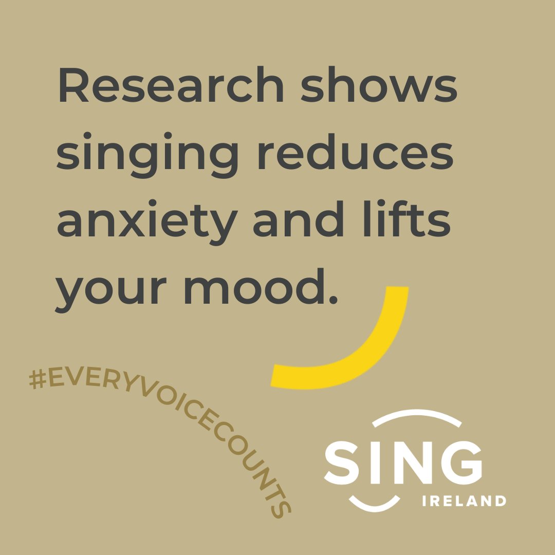 🙌DAY 7 of National Singing Week🙌
📊Research shows singing reduces anxiety and lifts your mood, enhancing your overall wellbeing 💕
Want to join us? 👉eu1.hubs.ly/H0gPgBB0

#SingIreland #NSW2025 #EveryVoiceCounts #EnhancingLivesThroughSinging