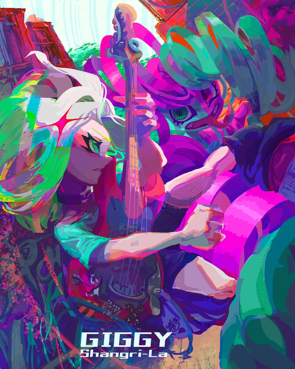 リズムに乗って、ノーツを叩いて立ちはだかる敵と戦う五線譜アクションのコンセプトアート、その２です！

ライブハウスシムと対になるゲーム要素で、スピード感溢れるゲーム体験を楽しめます。

ギギーシャングリラはsteamストアで絶賛ウィッシュリスト登録受付中！
#characterdesign #game