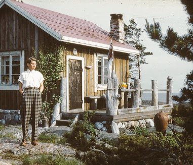 Tove Jansson, Finnish artist and creator of the Moomins on the remote island of Klovharun, her summer home for her and and her life partner graphic artist Tuulikki Pietilä for almost 30 years #womensart