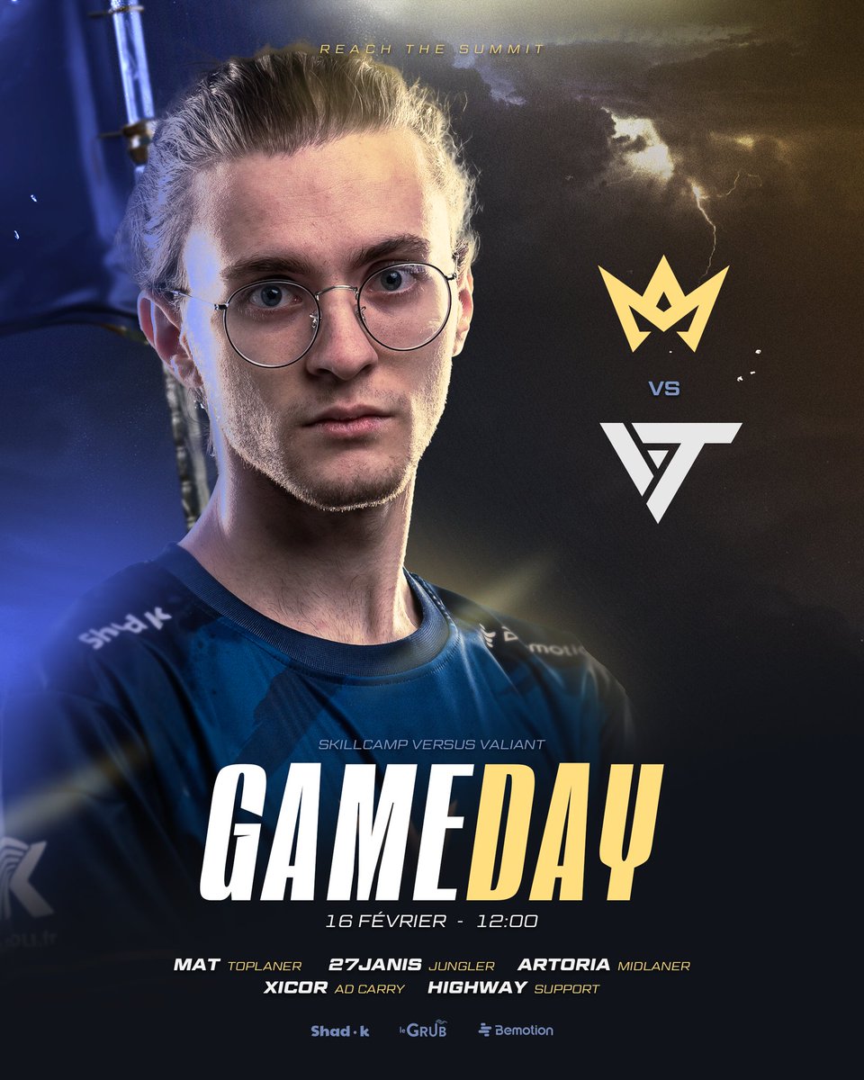Skillcamp (@skillcamp_gg) on Twitter photo On se mesure à <a href="/ValiantOfficiel/">Team Valiant</a> à 12h
A nous d'aller chercher le 1-1 ce weekend ! 🔥
Rejoignez-nous en live : twitch.tv/dye_live
#ReachTheSummit On se mesure à <a href="/ValiantOfficiel/">Team Valiant</a> à 12h
A nous d'aller chercher le 1-1 ce weekend ! 🔥
Rejoignez-nous en live : twitch.tv/dye_live
#ReachTheSummit