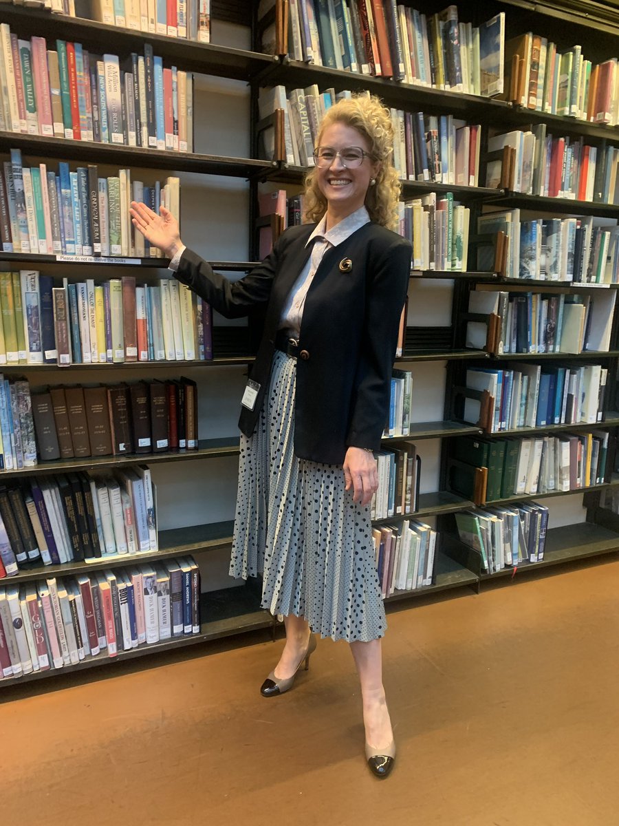 MrMichaelLucas's tweet image. The librarian who helps Helen is played by our producer Joanna Werner. Her perm was so transformative I honestly didn’t recognize her when she came out of make-up. #TheNewsreader