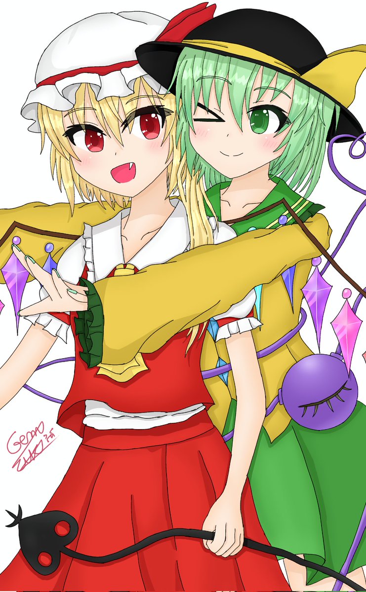 Gemuzuki's tweet photo. フラこい
#古明地こいし  #フランドール・スカーレット  #東方Project https://t.co/kArfb3ykoh