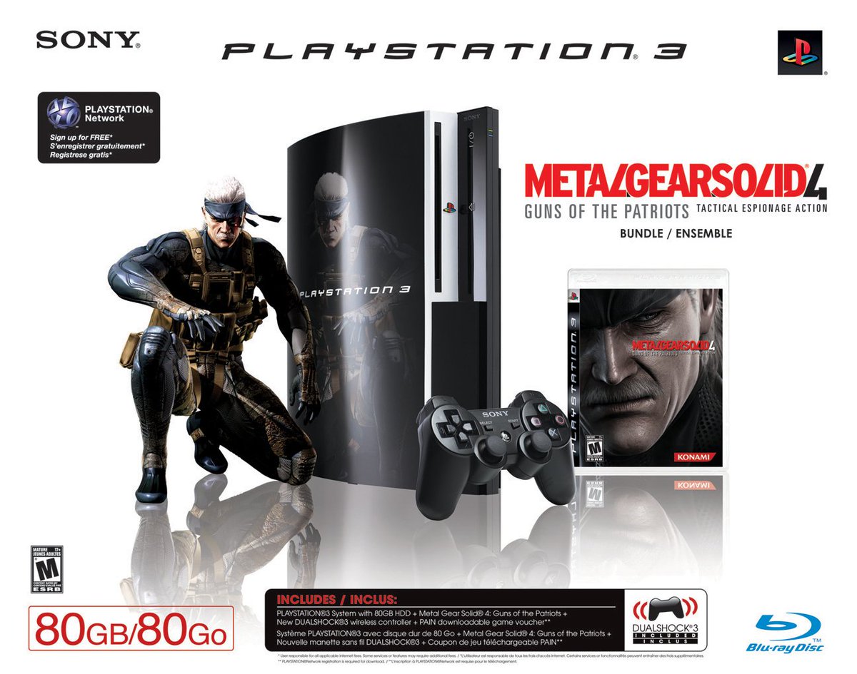 2008 Metal Gear Solid 4: Guns of the Patriots PS3 80GB bundle.