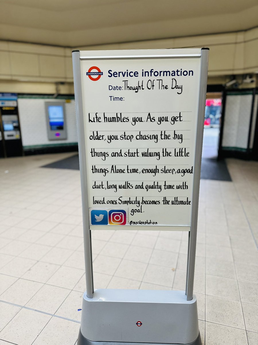 Sunday 16th February 2025 Thought Of The Day From Morden Underground Station