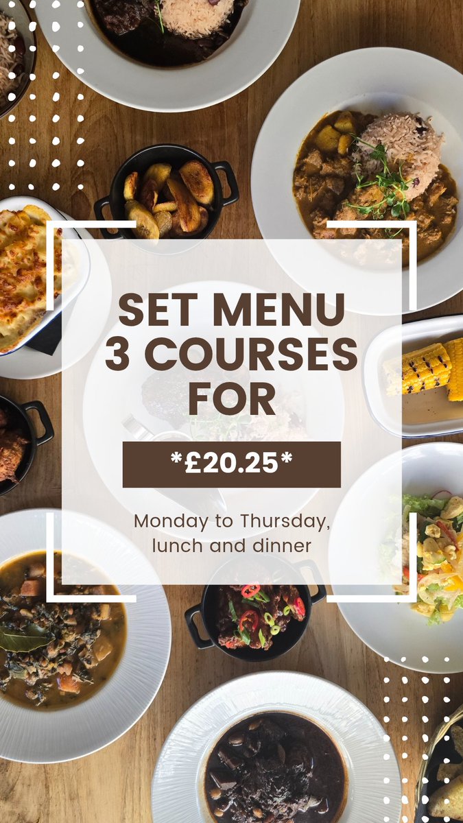 Moving into half term, we are open for lunch and dinner every day apart from Sunday. We will be offering our regular menu (which includes a children's menu) and our set menu, which is available Monday to Thursday and is only £20.25 for 3 courses. Book through the website 🇧🇧🇬🇧