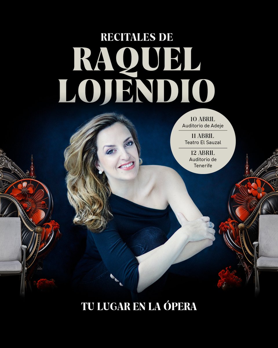 🎤🎹La soprano tinerfeña <a href="/RaquelLojendio/">Raquel lojendio</a> y la pianista Chiky Martín estarán el 10, 11 y 12 de abril en el <a href="/AuditorioAdeje/">Auditorio de Adeje</a>, Teatro <a href="/sauzal_el/">Teatro El Sauzal</a> y en la Sala de Cámara de nuestro Auditorio, respectivamente, para ofrecerte el recital ‘De España vengo’.

🎟️ auditoriodetenerife.com/es/recitales-c…