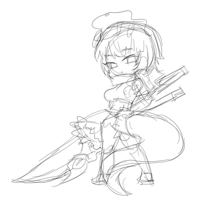 大ラフから色付きのラフまでにする段階が一番楽しい
それ以降は「ここまで描いたんだから…」っていう義務 