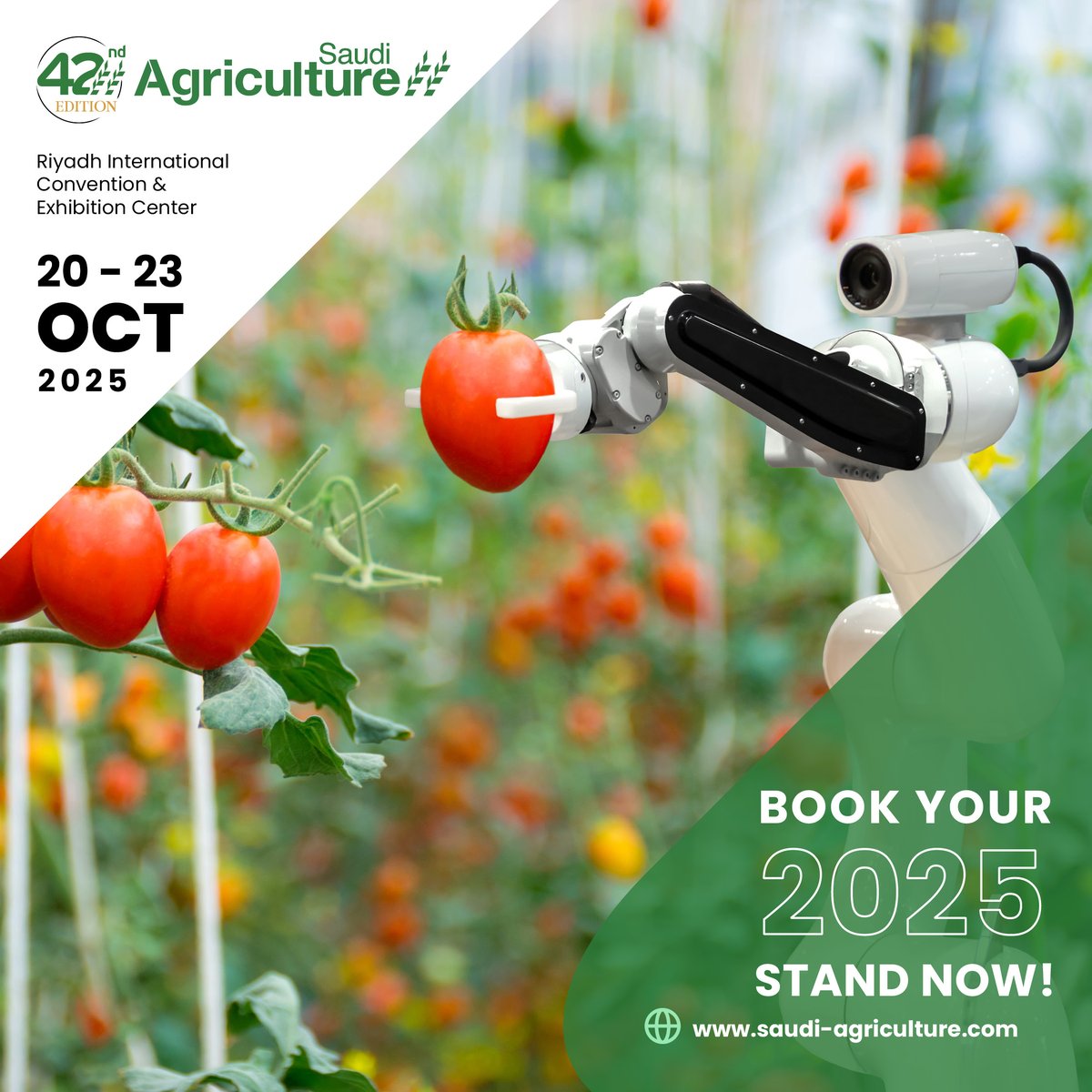 Don’t miss the chance to showcase your business at Saudi Agriculture Exhibition 2025 
Connect with industry leaders, meet potential partners, and discover cutting-edge agricultural technology.
Book your space now!
saudi-agriculture.com/book-your-spac…
لا تفوت فرصة عرض أعمالك في المعرض الزراعي