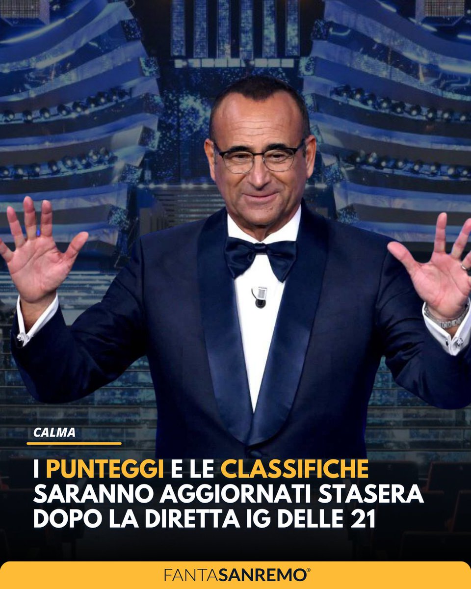 Niente punteggi stamattina. Controlleremo tutto il giorno anche i più piccoli dettagli. I punteggi definitivi saranno online al termine della diretta Instagram delle 21 in cui sveleremo anche l'artista vincitore del FantaSanremo 2025!

#punteggi #finale #sanremo2025 #fantasanremo