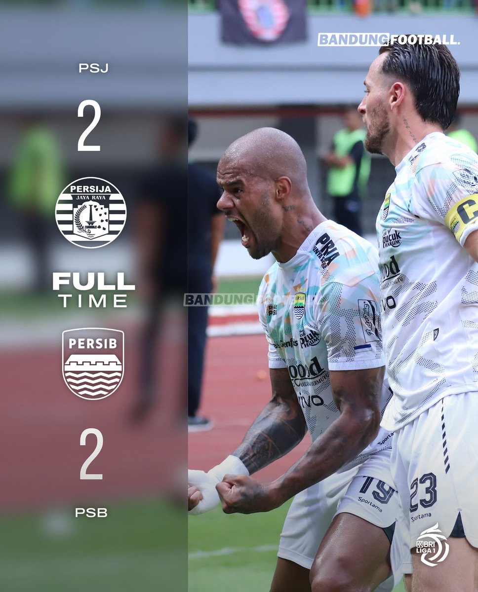 FULL TIME.

Persija 2 - 2 Persib.

WHAT. A. COMEBACK. MENTAL JUARAA!

#PersibDay #BandungFootball #BFCOM