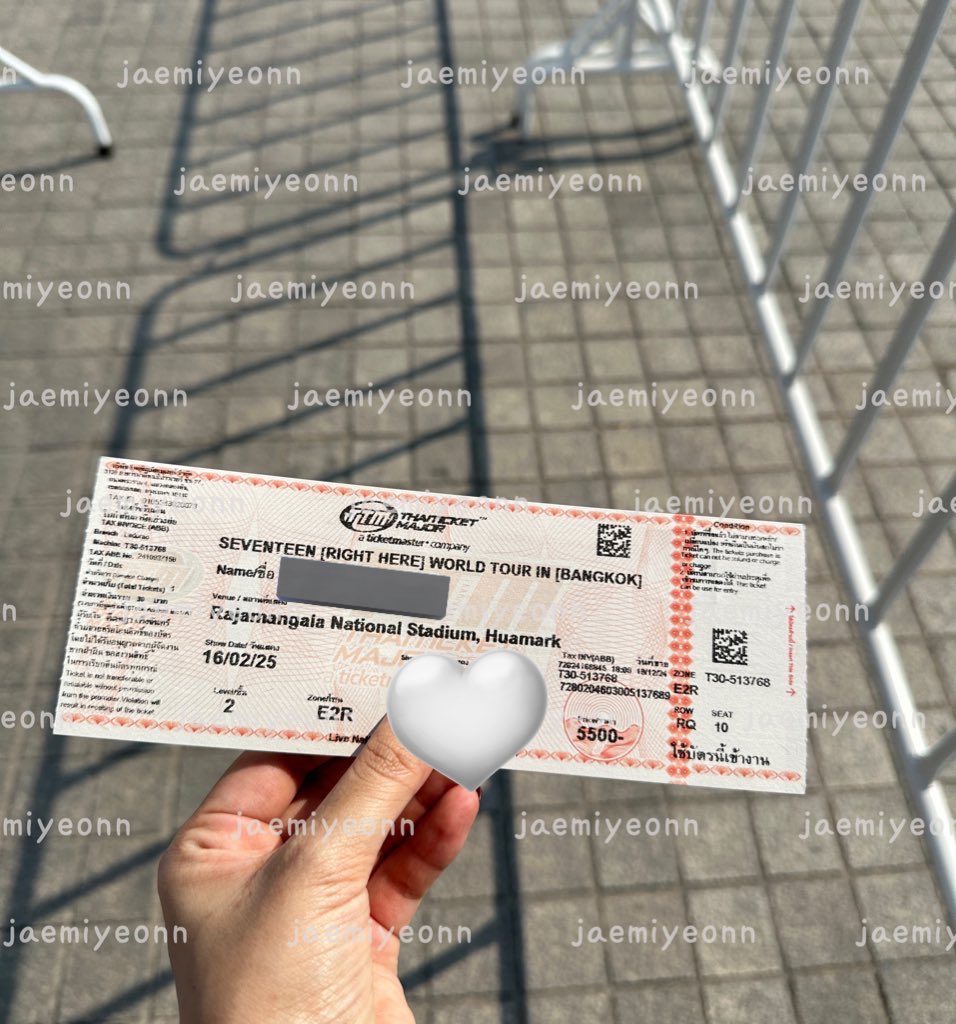 jaemiyeonn's tweet photo. wts ปล่อยบัตรค่า 🤍🙇🏻‍♀️

♡ E2R 1 ใบ
♡ นัดรับได้ อยู่หน้าคอนค่า
♡ pay cash f2f at the venue

#SEVENTEEN_RIGHT_HERE_IN_BKK 
#SEVENTEEN_RIGHT_HERE_IN_BANGKOK 
#SVT_RIGHT_HERE_BANGKOK https://t.co/N1Z142984a