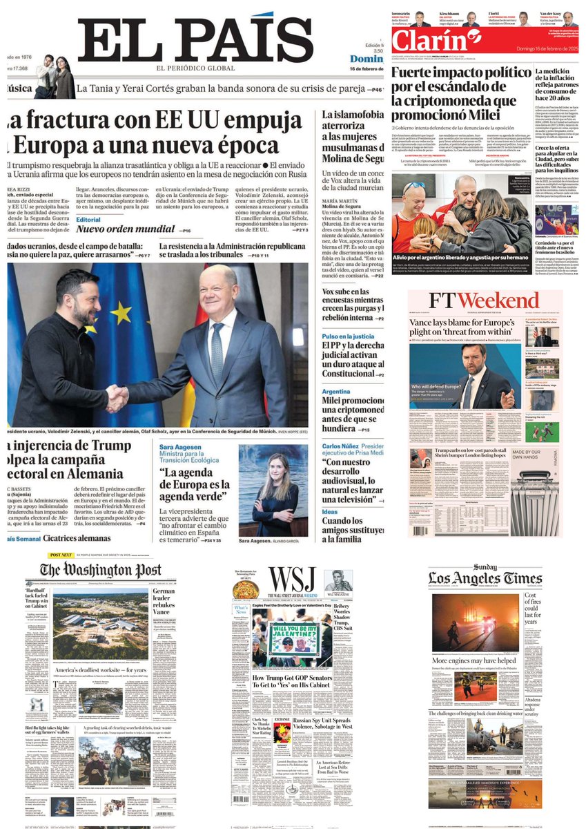En #Portadas 
- Para Elección Judicial 
  • Senado entrega al INE lista sin CURP, mail, teléfono... 
- Asfixia el crimen al agro en Sinaloa 
- Donovan Carrillo, en grande 
Hay #monos bribones y patanes 
#PrensaEscrita Milei #JusticiaParaFatima Llano Grande #FelizDomingo