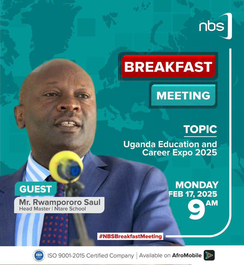 9am tomorrow catch Mr Saul Rwampororo Head Master <a href="/Ntare_School/">Ntare School</a> live on <a href="/nbstv/">NBS Television</a> breakfast meeting as he shares  about the upcoming Uganda Education and Career Expo 2025.

#ShapingTheFuture