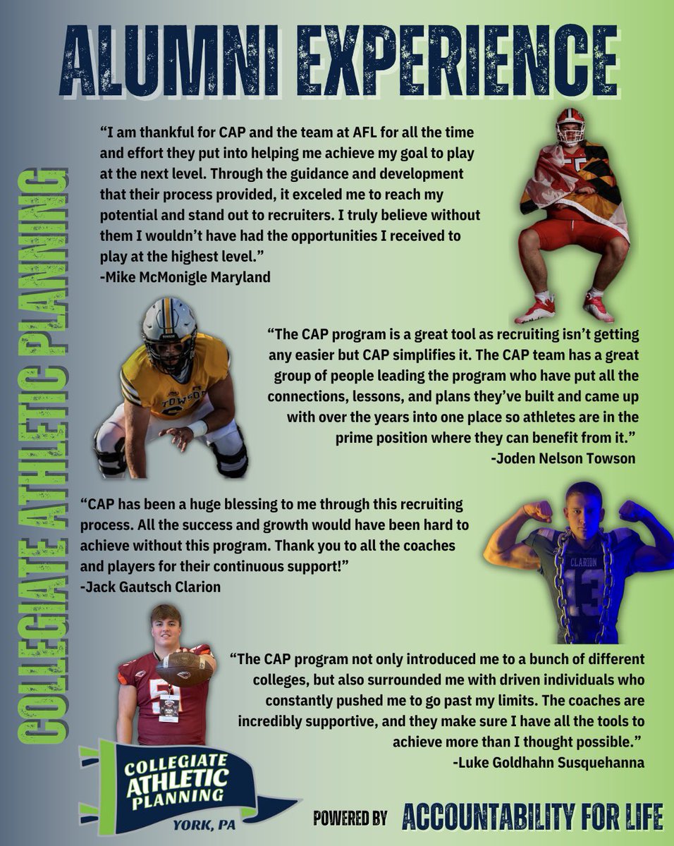 What do the athletes that have gone through <a href="/AFL_YorkPA/">AFL York PA</a> CAP Program think? Check it out! #OneGoal