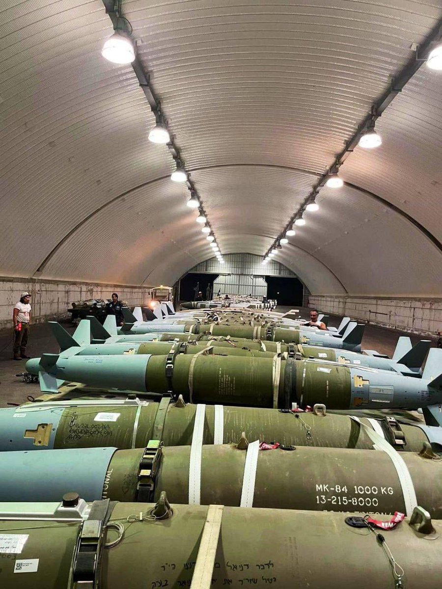 BIG NEWS 🇺🇸➡️🇮🇱 

A massive shipment of 1,800+ munitions and 2,000-pound bombs that the Biden Administration withheld has arrived in Israel. Locked, loaded, and ready!