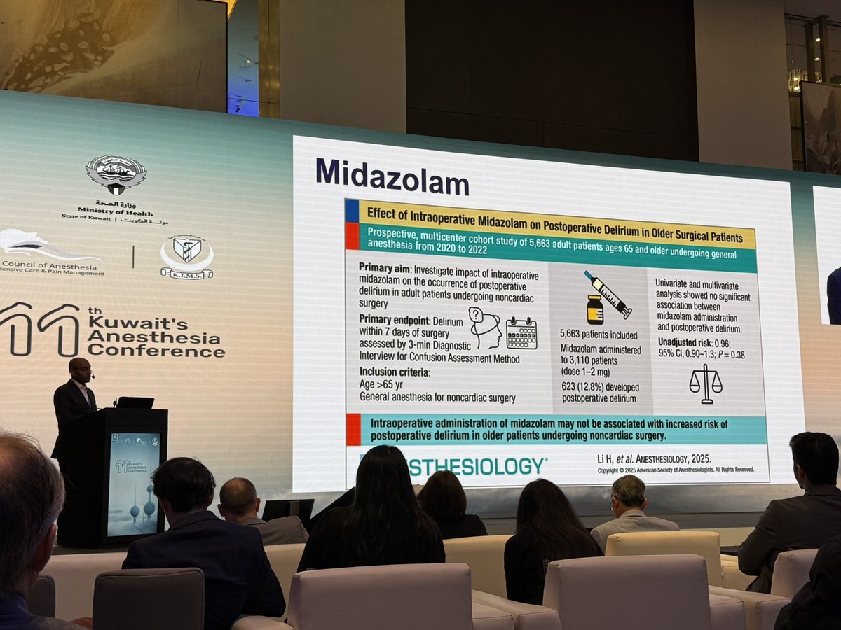 Afrah Alkazemi (@afrahalkazemi) on Twitter photo Another great conference <a href="/11thanesthesia/">Kuwait’s Anesthesia</a> strong program and fantastic speakers! Enjoyed the talks on post-op delirium & especially updates on dexmedetomidine, remimazolam, and ketoprofol! Another great conference <a href="/11thanesthesia/">Kuwait’s Anesthesia</a> strong program and fantastic speakers! Enjoyed the talks on post-op delirium & especially updates on dexmedetomidine, remimazolam, and ketoprofol!