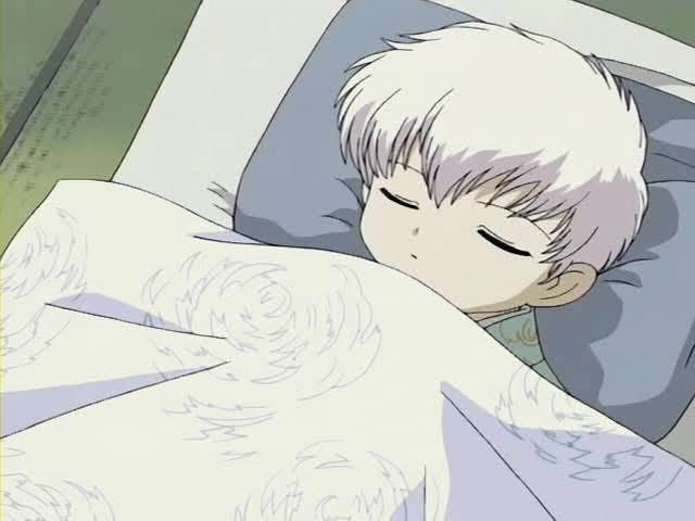 Decided to sleeping and taking a rest after goes on some of the humans' hearts reading and souls manipulations with a weak willpower spree due to Naraku's order quietly,feel tired after draining too much of his energy for doing that.