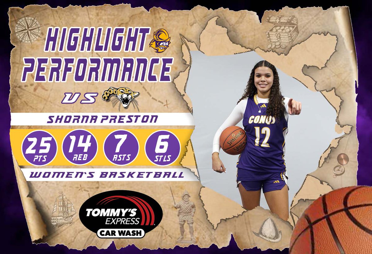 🏀Highlight Performance of the Day🏀 

Tommy's Express Car Wash (<a href="/tommys_express/">Tommy's Express Car Wash</a>) Highlight Performance of the Day for Women's Basketball goes to Shorna Preston....she filled the stat sheet with a career-high 25 pts on 10-13 shooting (3-4 3pters) &amp; added 14 reb, 7 asts, 6 stls, &amp;