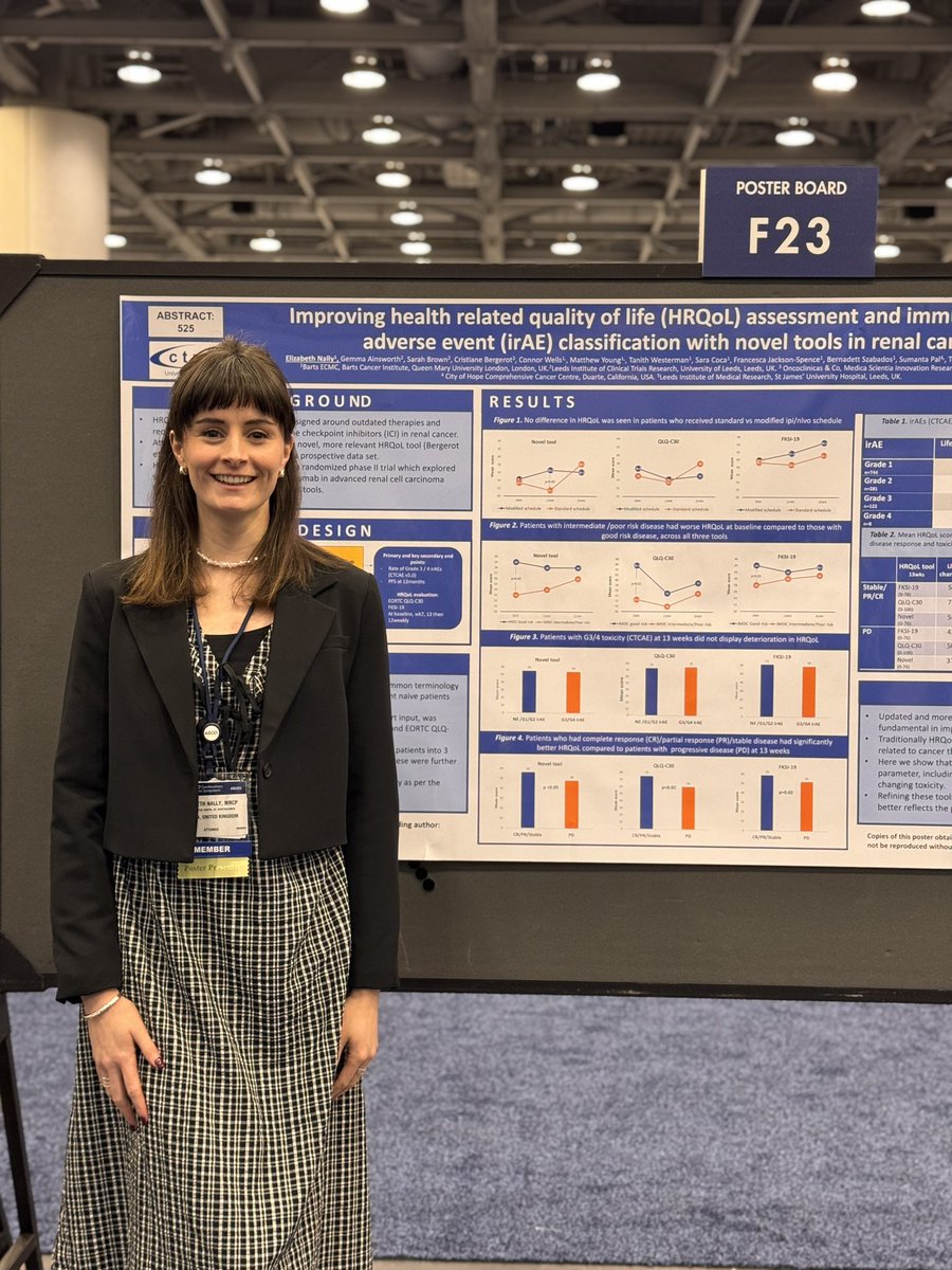 Barts Experimental Cancer Medicine Centre (@bartsecmc) on Twitter photo Dr Elizabeth Nally <a href="/BethN01/">Beth Nally</a> from <a href="/BartsECMC/">Barts Experimental Cancer Medicine Centre</a> presents at #GU25
QoL tools and toxicity definitions require re-evaluation in the IO era. She validates novel tools within PRISM, a ph2 RCT. Response to Tx appears to influence QoL more than any other parameter, incl life changing tox Dr Elizabeth Nally <a href="/BethN01/">Beth Nally</a> from <a href="/BartsECMC/">Barts Experimental Cancer Medicine Centre</a> presents at #GU25
QoL tools and toxicity definitions require re-evaluation in the IO era. She validates novel tools within PRISM, a ph2 RCT. Response to Tx appears to influence QoL more than any other parameter, incl life changing tox