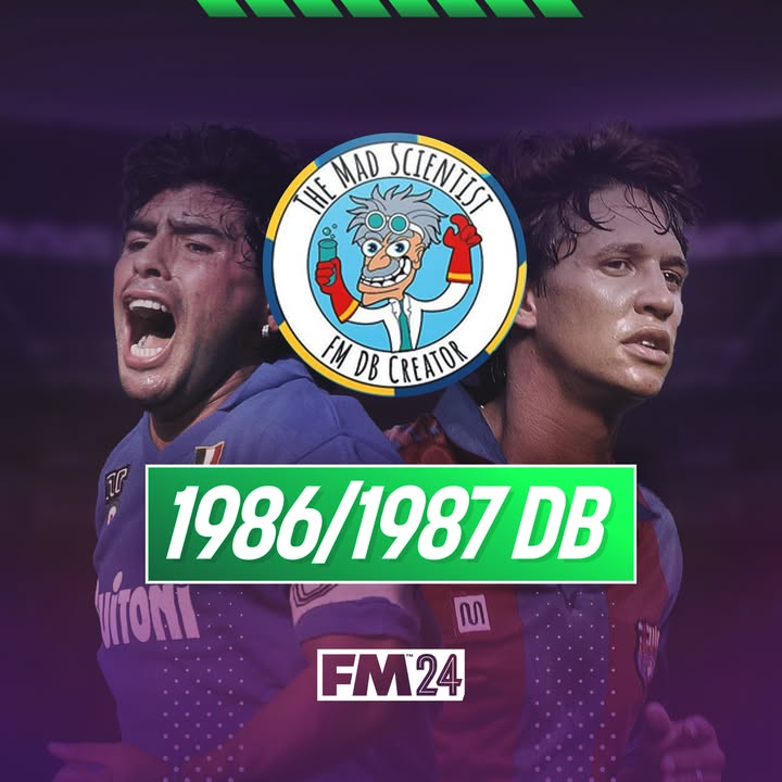 MadScientistFM's tweet photo. We're going back to the 80s for my 3rd database for FM24

The 1986/87 DB is officially in the making

Link to the sneak peek video🔽🔽🔽