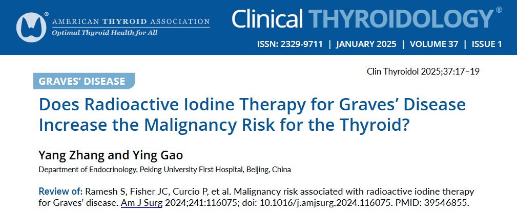 Clinical Thyroidology (@clinicalthyroid) on Twitter photo Read new review: pts with #GravesDisease who had #RAIA before #thyroidectomy had #thyroidcancer with larger size & were more often lymph node+ vs GD pts who did not have RAIA before surgery
ow.ly/FWb050UPEsA
#medtwitter #endotwitter #radioiodine <a href="/GDATF/">Graves' Disease & Thyroid Foundation</a> <a href="/ThyCaInc/">ThyCa Inc.</a> Read new review: pts with #GravesDisease who had #RAIA before #thyroidectomy had #thyroidcancer with larger size & were more often lymph node+ vs GD pts who did not have RAIA before surgery
ow.ly/FWb050UPEsA
#medtwitter #endotwitter #radioiodine <a href="/GDATF/">Graves' Disease & Thyroid Foundation</a> <a href="/ThyCaInc/">ThyCa Inc.</a>
