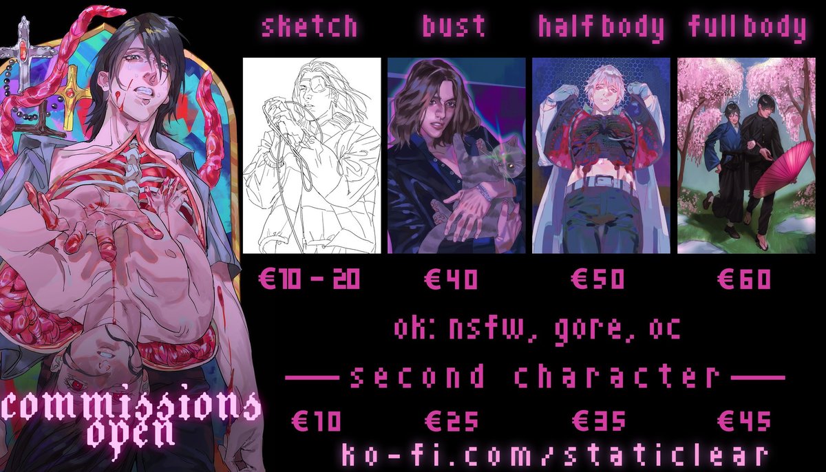 staticlear's tweet image. last time im updating this sheet for a while, 
got a few slots open 🐟