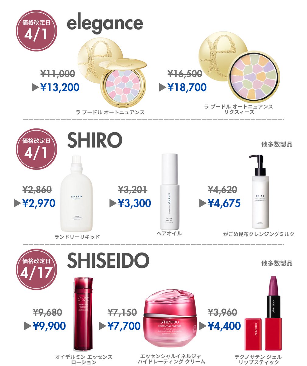 保存版】デパコス値上げまとめ💄 2月から4月までに値上げするブランド