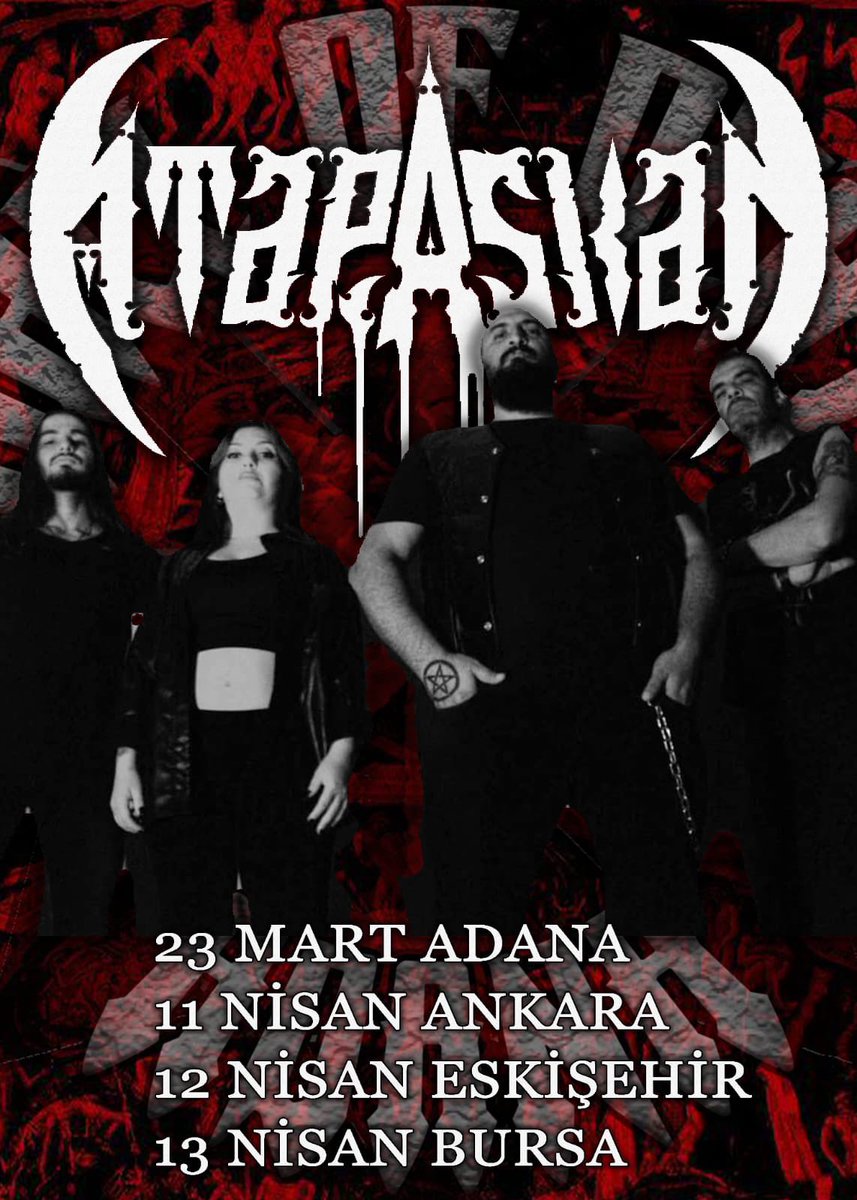 Wall of Death adi altinda duzenledigimiz turnemiz. Yeni konserlerle afisimiz guncellenecektir. 🤘🏽🤘🏽🤘🏽 #concert #tour #turkey #adana #ankara #eskisehir #bursa #metal #ThrashMetal #Deathmetal