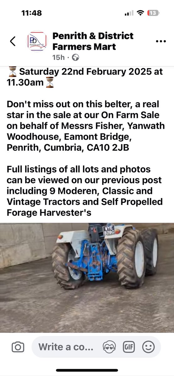 rattycastle's tweet photo. Sad day next Saturday one of the best farms near Penrith having to sell up π₯π₯#vintagetractors #farmsale #Penrith #NoFarmersNoFood π₯π₯ https://t.co/nKE11v4RNr