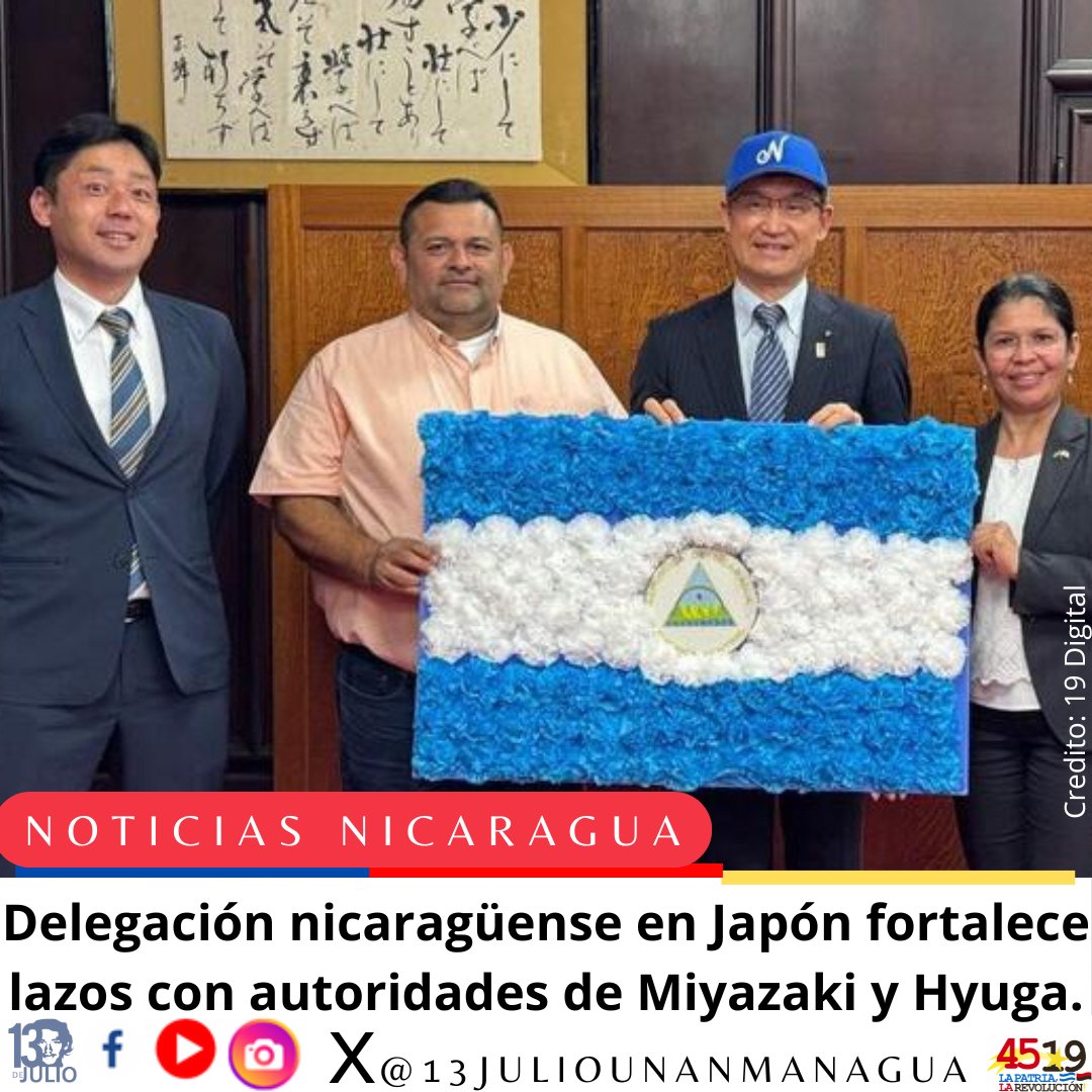 Embajadora Sandy Dávila y Evert López visitaron autoridades de Embajadora Sandy Dávila visitó Miyazaki y Hyuga en Japón. Recibieron buenos deseos para Nicaragua. Selección nicaragüense jugará cuatro partidos amistosos en Hyuga.
✊🏼🇳🇮🖤❤️
#NicaraguaEnRevolución
 #SoyCSM #SomosUNAN