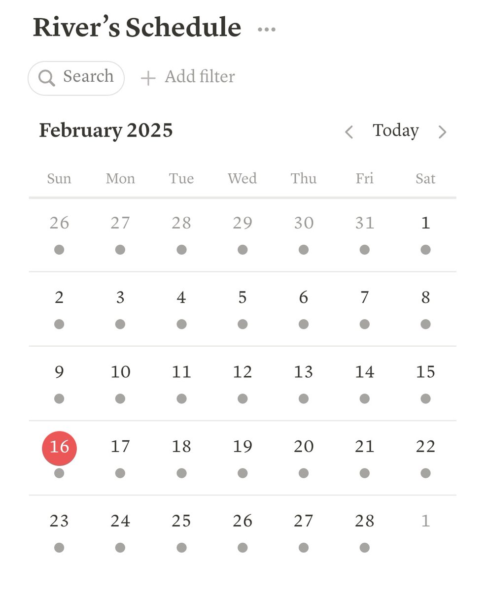 💌 | Announcement. 

Hereby I announce that River's (<a href="/fallmemoir/">Sebastien River Z.</a>) February slots have been fully booked. Any changes of schedule would be informed immediately and only available tentatively. 🤍