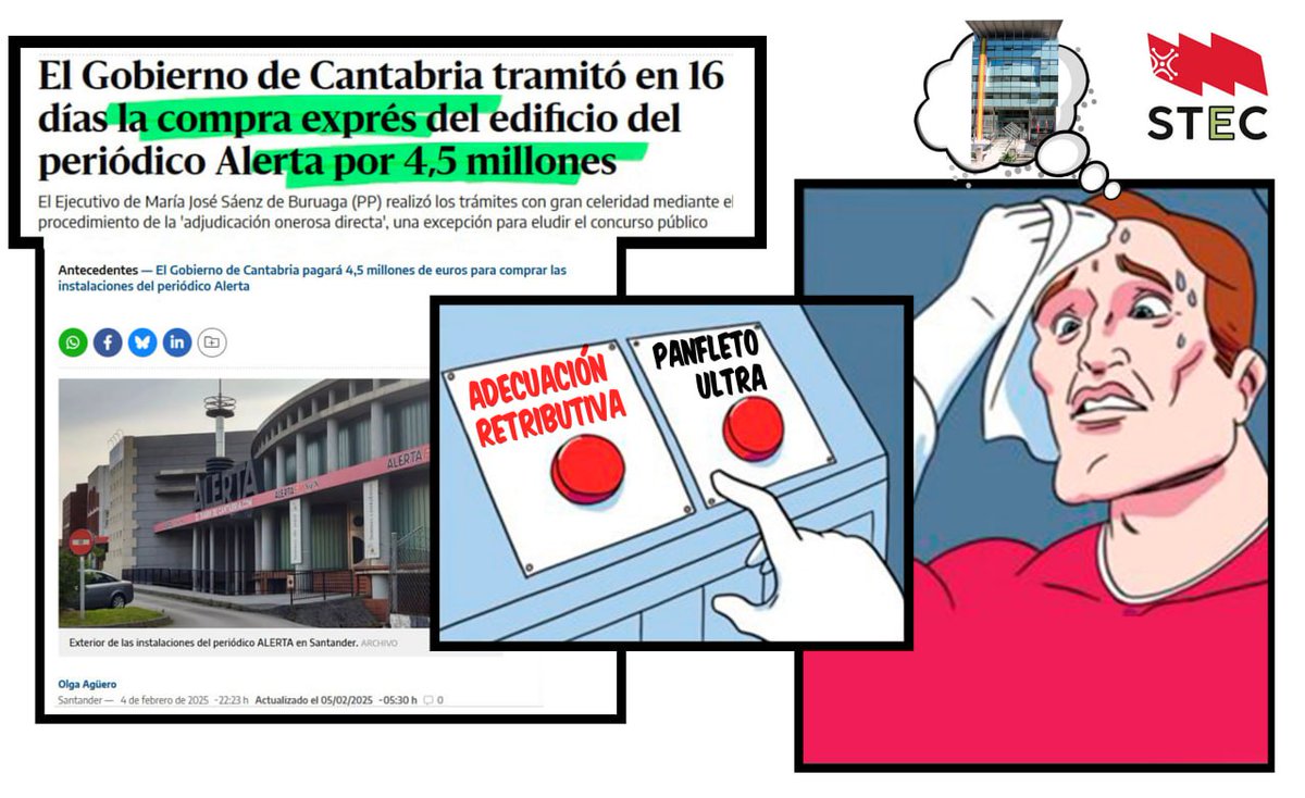 STEC_Cantabria's tweet photo. 🤔 ¿Qué es más lamentable, que un medio esté "literalmente" vendido al Gobierno... o un Gobierno al que se contenta denigrando a l@s docentes?

😓 Otro día hablamos de sobreprotección familiar o del reconocimiento al trabajo que suponen las extraescolares. https://t.co/A7zvS7t05l