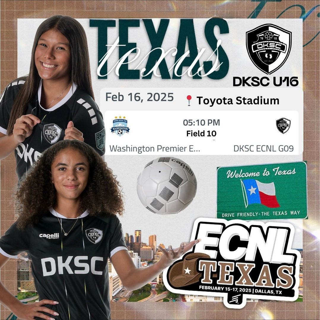 It’s our 2nd game day, today for the #ECNLTX  showcase in our hometown! Coaches we hope to see you on the sidelines!🤠
<a href="/DKSC_official/">D'Feeters Kicks Soccer Club</a> <a href="/ECNLgirls/">ECNL Girls</a> <a href="/ImYouthSoccer/">ECNL/GA/Recruiting/College Soccer</a> <a href="/ImCollegeSoccer/">College Soccer Truth ™</a> <a href="/PrepSoccer/">Prep Soccer ⚽️</a> <a href="/PrepSoccerTX/">Prep Soccer Texas</a> @topdrawersoccer