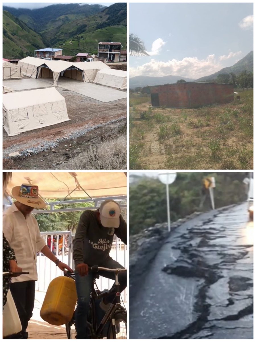 ojocolombia2026's tweet image. 🇨🇴 Obras que ha realizado y entregado PETRO en sus 3 años de gobierno:

- Hospital del plateado CAUCA (4 carpas ) Costo: 7 millones de dólares

- Universidad del CATATUMBO ( un lote abandonado) Costo: $ 40 millones de dólares.

- Bicicletas con bidones para recoger agua en la…