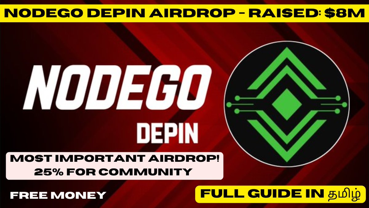 DropHunting_off's tweet photo. NodeGo DePin Project Airdrop | 💯 Free!!! Confirmed Airdrop 

Watch : https://t.co/aDBdH1ENgz 

#NodeGo #DePIN #Airdrop #TamilNadu #tamilcrypto https://t.co/z73ddtLS6J
