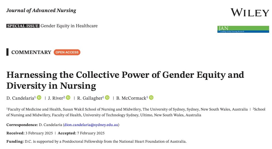 Dion Candelaria PhD RN (@dioncandelaria_) on Twitter photo It is not about women vs men. It is about inclusion and progress for all.
Our new paper calls for collective action to advance genuine gender equity and diversity in nursing.
👉🏼👉🏼shorturl.at/RfqPC
<a href="/Jo_T_River/">RIVER</a> <a href="/RobynDGallagher/">Robyn Gallagher</a> <a href="/ProfBrendan/">Brendan McCormack</a>
#sydneynursingschool <a href="/utsSoNM/">UTS School of Nursing & Midwifery</a> It is not about women vs men. It is about inclusion and progress for all.
Our new paper calls for collective action to advance genuine gender equity and diversity in nursing.
👉🏼👉🏼shorturl.at/RfqPC
<a href="/Jo_T_River/">RIVER</a> <a href="/RobynDGallagher/">Robyn Gallagher</a> <a href="/ProfBrendan/">Brendan McCormack</a>
#sydneynursingschool <a href="/utsSoNM/">UTS School of Nursing & Midwifery</a>