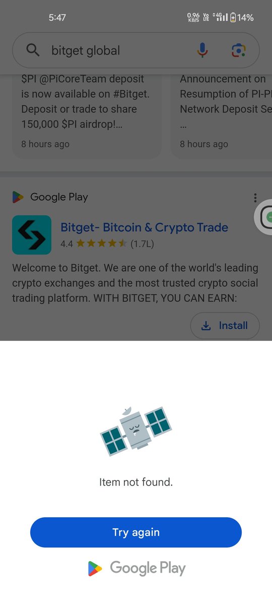 GAYATRIP14's tweet photo. @BitgetSupport @bitgetglobal Whenever I am trying to download the application, it shows like this as enclosed image https://t.co/iptUEKCYni