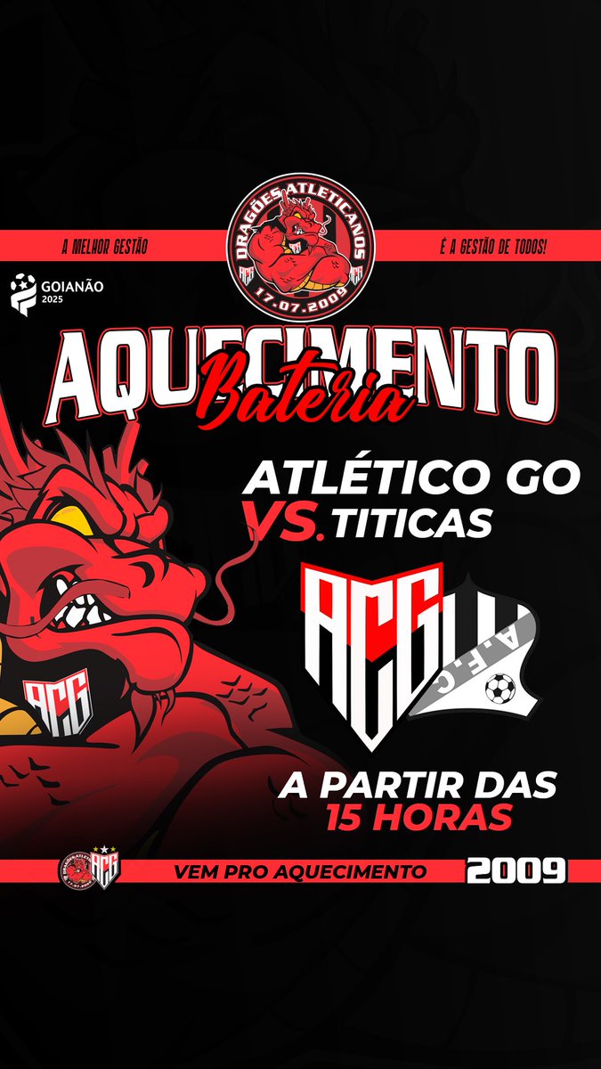 ⚫️🔴 DIA DE JOGO 🔴⚫️

Hoje às 15h, embaixo da nossa bancada, teremos aquecimento da bateria. 

Aguardamos todos! 😎👊🏻💥

Rumo ao Tetra! 🏆🏆🏆🏆