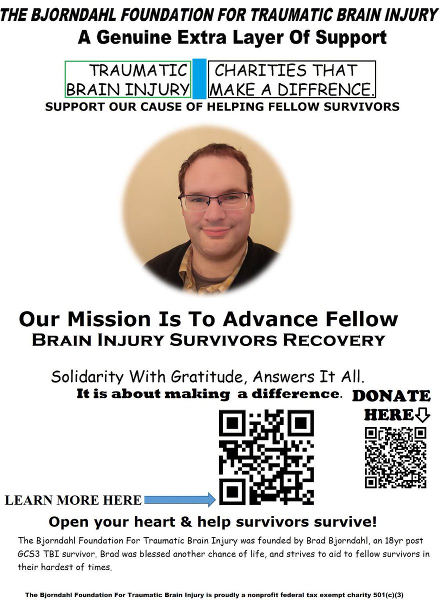 The Bjorndahl Foundation For Traumatic Brain Injury - buff.ly/4hK2BtW 
FOLLOW: <a href="/BRADSTBINY/">The Bjorndahl Foundation For TBI</a> #TBI
