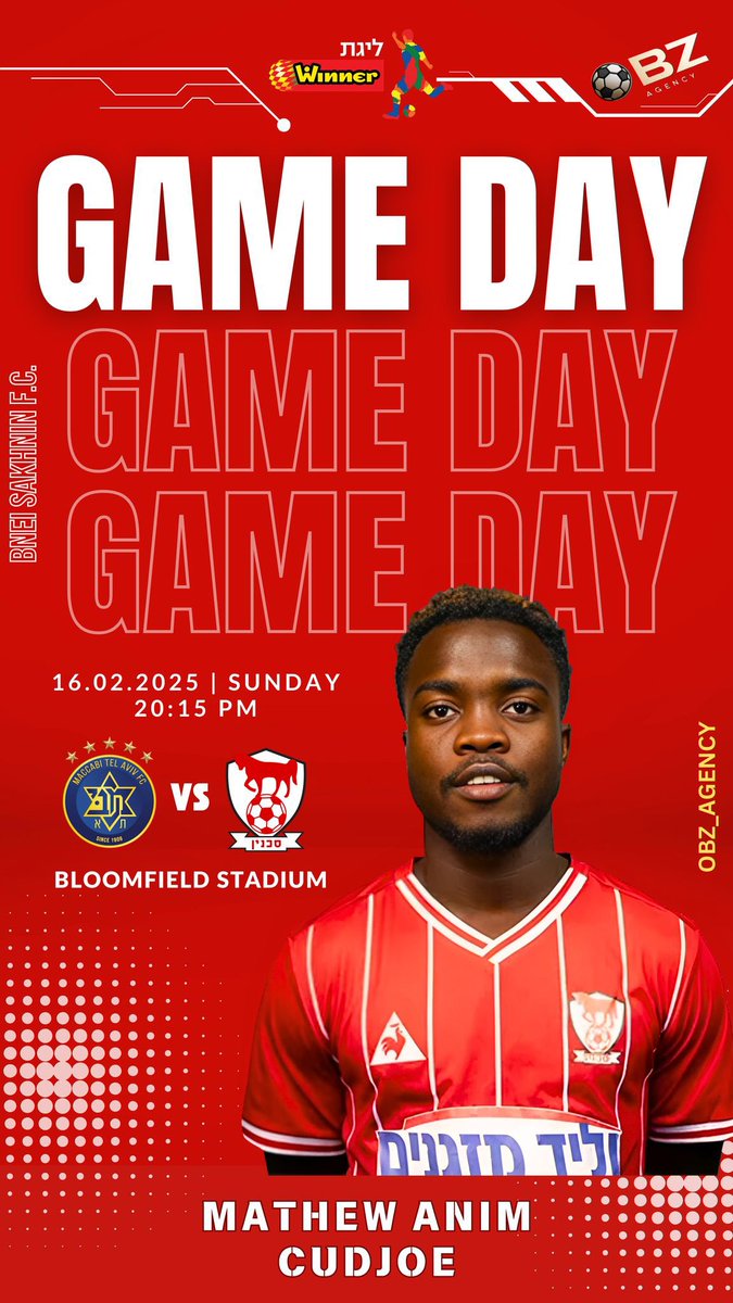 Oneworldsports_1 (@oneworldsports_) on Twitter photo Our very own <a href="/MathewAnim/">Anim mathew Otu</a> is ready for action as <a href="/bneisakhnin/">בני סכנין</a> takes on <a href="/MaccabiTLVFC/">Maccabi Tel Aviv FC</a> at Bloomfield Stadium tonight! ⚽🔥
🗓 16.02.2025 | Sunday
⏰ 20:15 PM
🏟 Bloomfield Stadium
Time to shine, Cudjoe! 🌟 Lets go <a href="/AnimSammy/">Sammy Anim Addo</a> <a href="/Jeffofori20/">Jeffofori</a> Our very own <a href="/MathewAnim/">Anim mathew Otu</a> is ready for action as <a href="/bneisakhnin/">בני סכנין</a> takes on <a href="/MaccabiTLVFC/">Maccabi Tel Aviv FC</a> at Bloomfield Stadium tonight! ⚽🔥
🗓 16.02.2025 | Sunday
⏰ 20:15 PM
🏟 Bloomfield Stadium
Time to shine, Cudjoe! 🌟 Lets go <a href="/AnimSammy/">Sammy Anim Addo</a> <a href="/Jeffofori20/">Jeffofori</a>