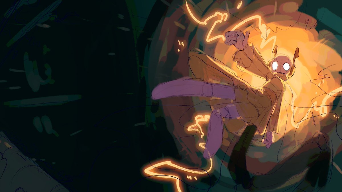 pikaman0130's tweet image. got attached to this idea and started working on a map bg for it
this is only a sketch for now