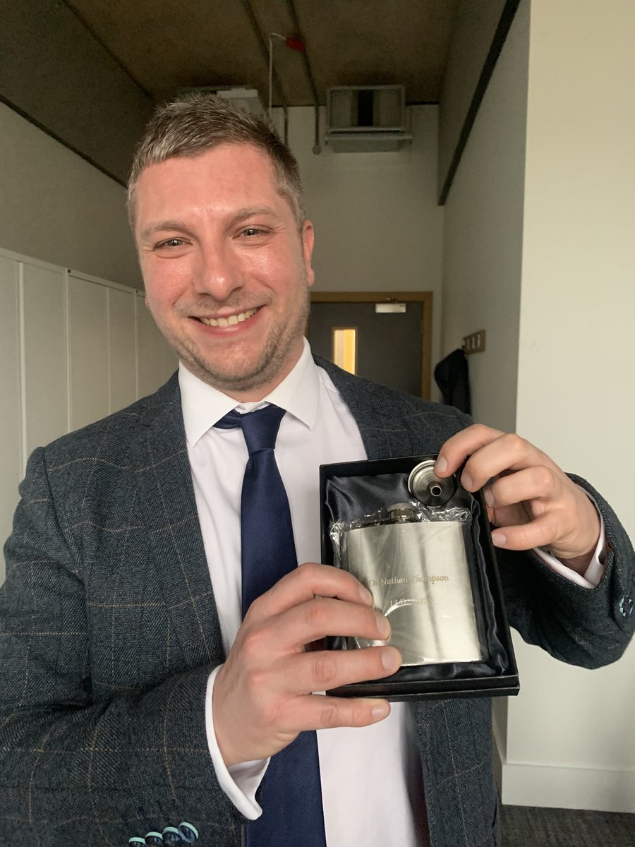 Delighted that <a href="/N_Thompson2/">Nathan Thompson</a> passed his PhD viva with minor corrections <a href="/uniofglos/">University of Gloucestershire</a> Did an amazing job embedding some change in Cat 3 football academies to get trans-disciplinary working on maturation and load - A first class viva from <a href="/AdamKelly07/">Professor Adam L. Kelly</a> &amp; David piggott.