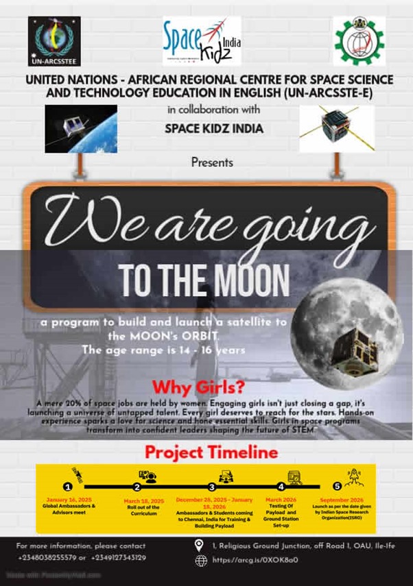 CSSTE (@csste3) on Twitter photo CALLING ALL FUTURE FEMALE NIGERIAN SPACE PIONEERS! BUILD & LAUNCH A SATELLITE TO THE MOON. Application closes on Friday, 21st February 2025!
If you ✨dare to go beyond the stars✨, Sign up now at arcsstee.org.ng/shakthisat-mis… <a href="/NASRDA_Official/">National Space Research and Development Agency</a> <a href="/NASRDA/">NASRDA</a> <a href="/Nasrdacbss/">NASRDA Centre For Basic Space Science</a> <a href="/cstpnasrda/">Cstp-Nasrda</a> <a href="/UNOOSA/">UNOOSA</a> CALLING ALL FUTURE FEMALE NIGERIAN SPACE PIONEERS! BUILD & LAUNCH A SATELLITE TO THE MOON. Application closes on Friday, 21st February 2025!
If you ✨dare to go beyond the stars✨, Sign up now at arcsstee.org.ng/shakthisat-mis… <a href="/NASRDA_Official/">National Space Research and Development Agency</a> <a href="/NASRDA/">NASRDA</a> <a href="/Nasrdacbss/">NASRDA Centre For Basic Space Science</a> <a href="/cstpnasrda/">Cstp-Nasrda</a> <a href="/UNOOSA/">UNOOSA</a>
